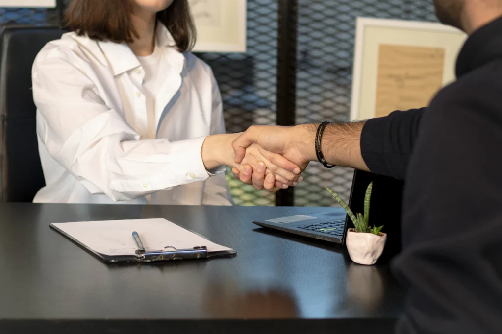 Doctor shaking hands with a referral partner